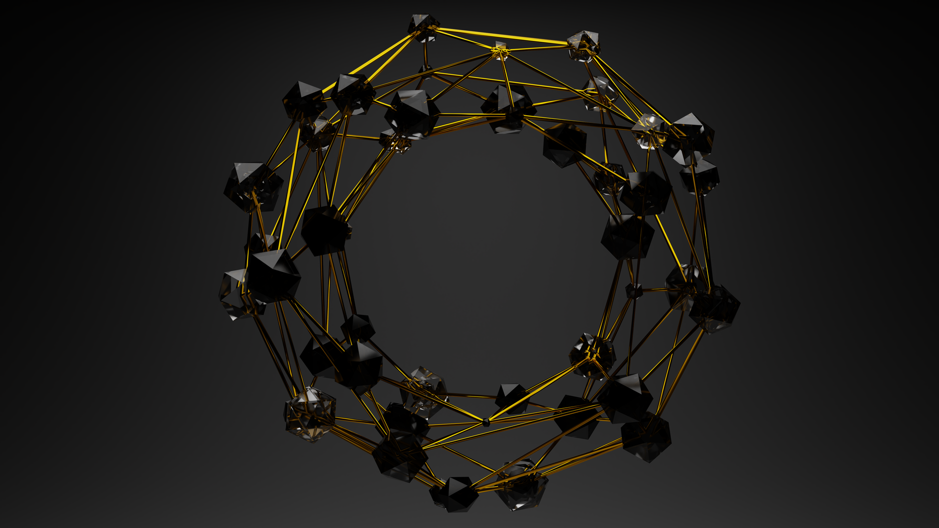 Abstract visualization of a blockchain infrastructure network with interconnected nodes