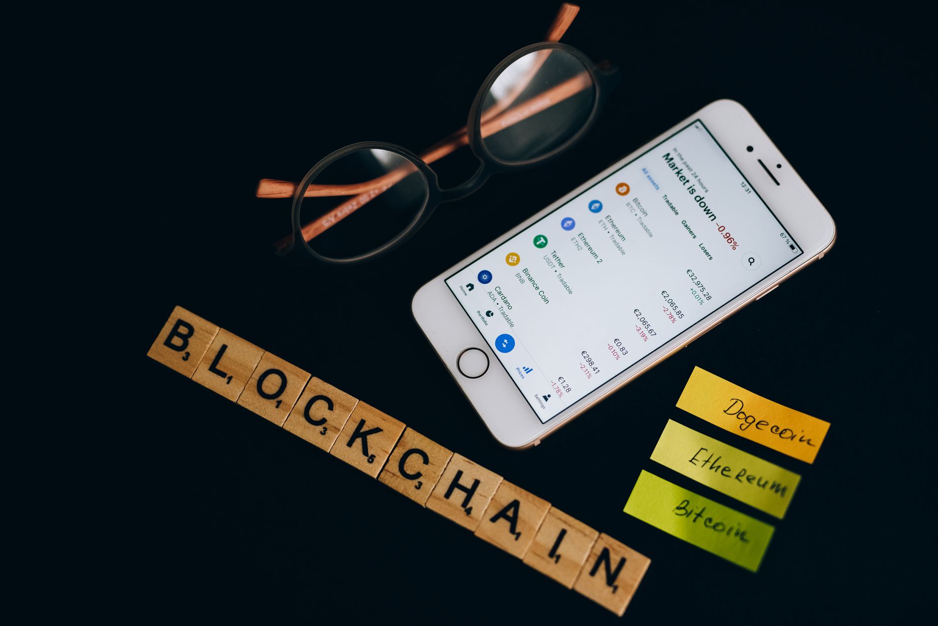 Digital cryptocurrency wallet interface showing Bitcoin and Ethereum transactions
